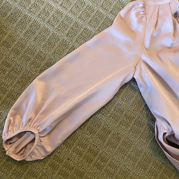 Silk Satin blush pink tie dress - Picture 5 of 5
